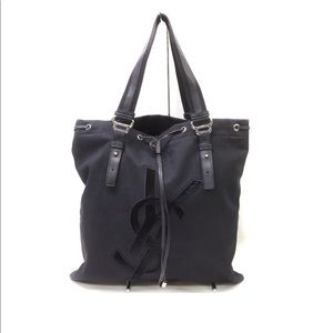 Vintage Yves Saint Laurent Tote Bag Black Canvas